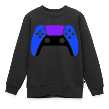 Manette de jeu Gamer - Sweat Premium enfant bio - noir - Devant - AI Model Kid Female (0cm)