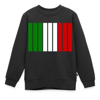 Rayures Italie - Sweat Premium enfant bio - noir - Devant - AI Model Kid Female (0cm)