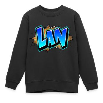 Graffiti LAN Risse Ziegel Gelb - Kinder Premium Organic Sweatshirt - Schwarz - Vorne - AI Model Kid Female (0cm)