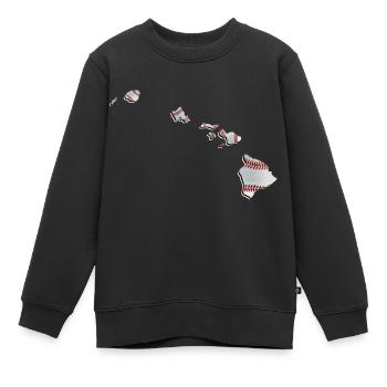 Le vrai baseball sur la carte de l’État d’Hawaï - Sweat Premium enfant bio - noir - Devant - AI Model Kid Female (0cm)