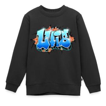 Luis Graffiti Name auf alles/ Ziegel druckbar - Kinder Premium Organic Sweatshirt - Schwarz - Vorne - AI Model Kid Female (0cm)