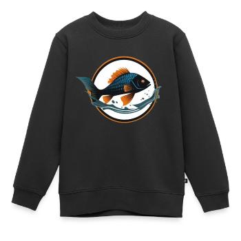 Fisch im Wasser - Kinder Premium Organic Sweatshirt - Schwarz - Vorne - AI Model Kid Female (0cm)