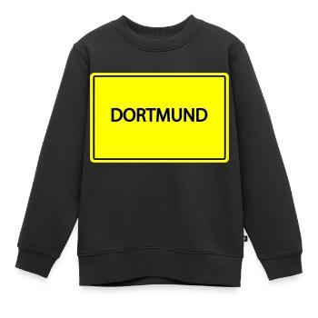 ortsschild dortmund - Kinder Premium Organic Sweatshirt - Schwarz - Vorne - AI Model Kid Female (0cm)