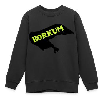 Île de Borkum - Sweat Premium enfant bio - noir - Devant - AI Model Kid Female (0cm)