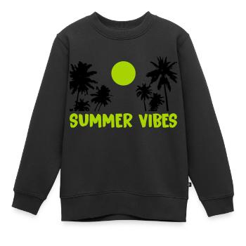 Ambiance estivale - Sweat Premium enfant bio - noir - Devant - AI Model Kid Female (0cm)
