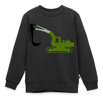 excavator - Kids Premium Organic Sweatshirt - black - Front - AI Model Kid Female (0cm)