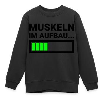 Renforcement musculaire Fitness Musculation Athlètes - Sweat Premium enfant bio - noir - Devant - AI Model Kid Female (0cm)