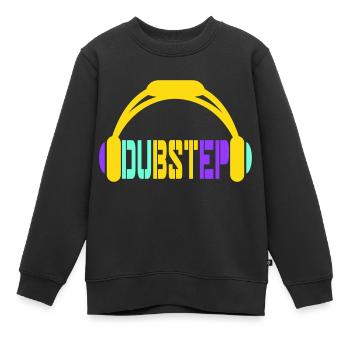Dub Step Techno Music Party Club Casque d’écoute - Sweat Premium enfant bio - noir - Devant - AI Model Kid Female (0cm)