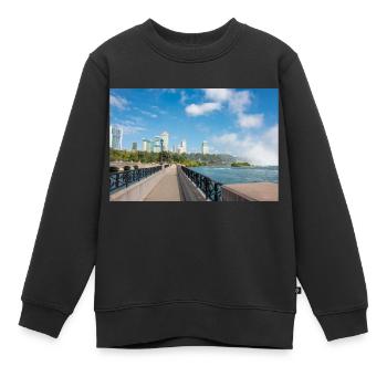 Panorama de la ville de Niagara et des chutes du Niagara - Sweat Premium enfant bio - noir - Devant - AI Model Kid Female (0cm)