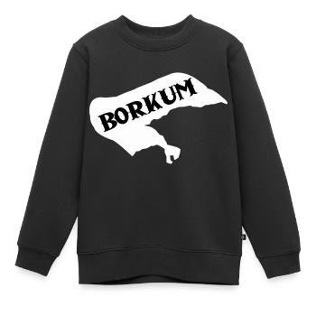 Île de Borkum - Sweat Premium enfant bio - noir - Devant - AI Model Kid Female (0cm)