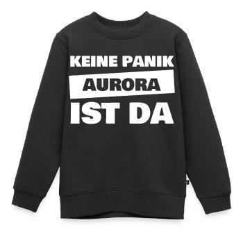 Vorname Aurora - Kinder Premium Organic Sweatshirt - Schwarz - Vorne - AI Model Kid Female (0cm)