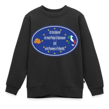 Ich bin Italiener - Kinder Premium Organic Sweatshirt - Schwarz - Vorne - AI Model Kid Female (0cm)