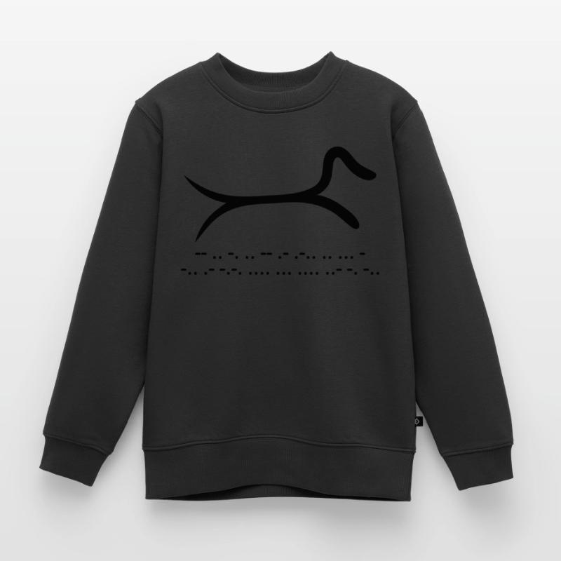 Teckel avec code morse Sweat Premium enfant bio