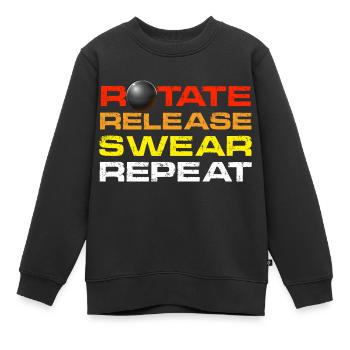 rotation, relâchement, jurer, répéter Conception pour un lancer de poids - Sweat Premium enfant bio - noir - Devant - AI Model Kid Female (0cm)