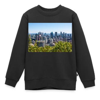 Vue panoramique Centre Ville Montréal (Centre-ville) - Sweat Premium enfant bio - noir - Devant - AI Model Kid Female (0cm)