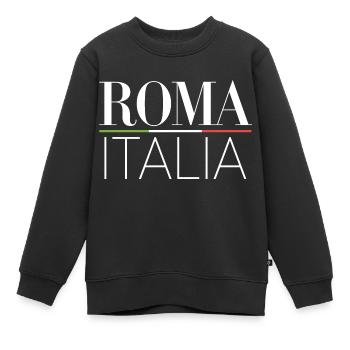 Roma - Italien - Kinder Premium Organic Sweatshirt - Schwarz - Vorne - AI Model Kid Female (0cm)