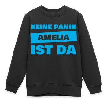 Vorname Amelia - Kinder Premium Organic Sweatshirt - Schwarz - Vorne - AI Model Kid Female (0cm)