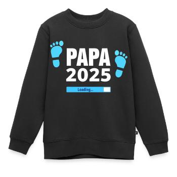 Papa 2025 Loading - Cadeau pour les futurs pères - Sweat Premium enfant bio - noir - Devant - AI Model Kid Female (0cm)