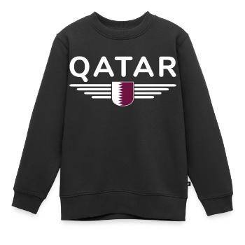Katar Design – Exklusiv und Modern - Kinder Premium Organic Sweatshirt - Schwarz - Vorne - AI Model Kid Female (0cm)