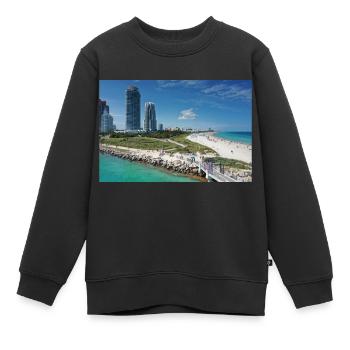 Miami Beach Piermit Wolkenkratzer - Kinder Premium Organic Sweatshirt - Schwarz - Vorne - AI Model Kid Female (0cm)