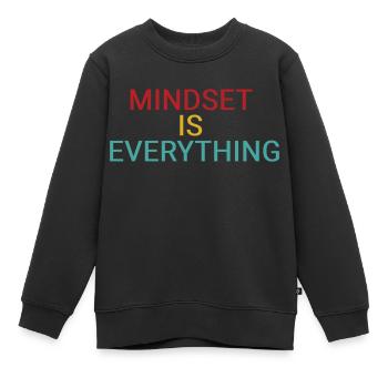 Mindset ist alles - Kinder Premium Organic Sweatshirt - Schwarz - Vorne - AI Model Kid Female (0cm)