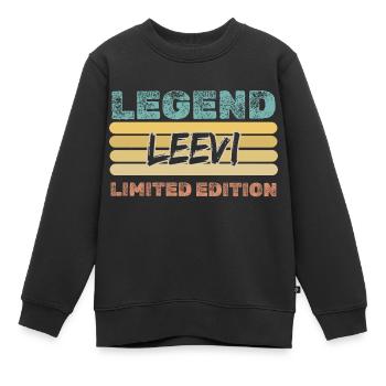 Cadeau pour Leevi - Sweat Premium enfant bio - noir - Devant - AI Model Kid Female (0cm)