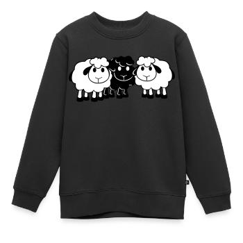 Schwarzes Schaf 3 Freunde Team Crew Schäfchen Süß - Kinder Premium Organic Sweatshirt - Schwarz - Vorne - AI Model Kid Female (0cm)