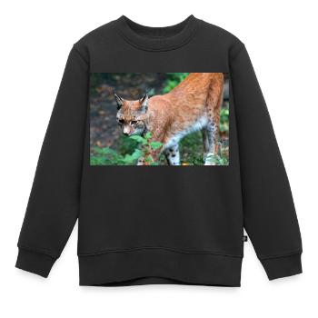 Eurasischer Luchs oder Nördlicher Luchs - Kinder Premium Organic Sweatshirt - Schwarz - Vorne - AI Model Kid Female (0cm)
