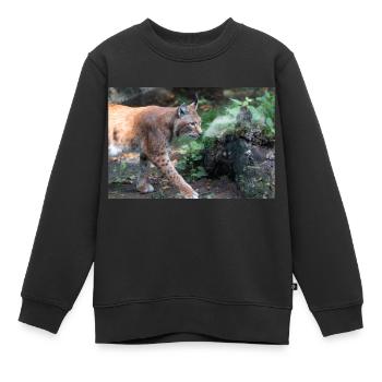 Eurasischer Luchs oder Nördlicher Luchs - Kinder Premium Organic Sweatshirt - Schwarz - Vorne - AI Model Kid Female (0cm)