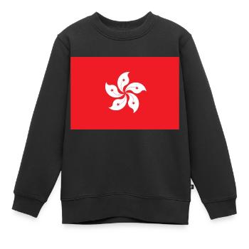 Hong Kong - Sweat Premium enfant bio - noir - Devant - AI Model Kid Female (0cm)