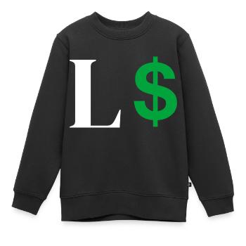 Buchstabe l Dollar - Kinder Premium Organic Sweatshirt - Schwarz - Vorne - AI Model Kid Female (0cm)