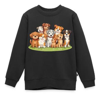 A pack of dogs - Kids Premium Organic Sweatshirt - black - Front - AI Model Kid Female (0cm)