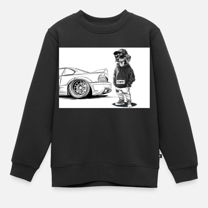Teckel accordeur - Sweat Premium enfant bio - noir