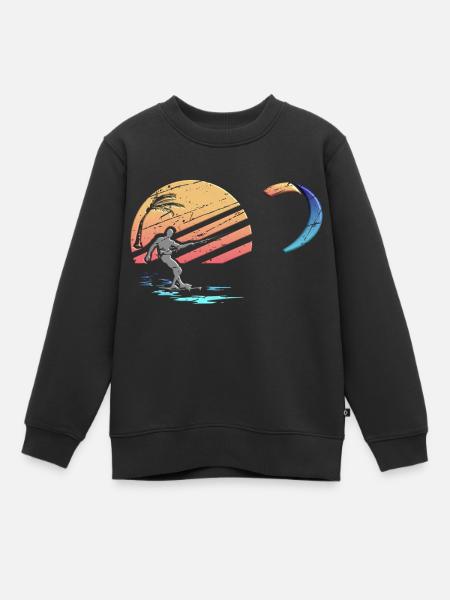 Allez kite - Sweat Premium enfant bio - noir