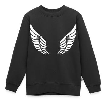 aile - Sweat Premium enfant bio - noir - Devant - AI Model Kid Female (0cm)