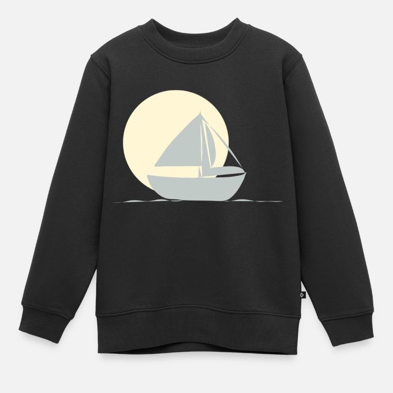 Segeln mit dem Boot - Kinder Premium Organic Sweatshirt - Schwarz