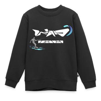 Windkind Futuriste - Sweat Premium enfant bio - noir - Devant - AI Model Kid Female (0cm)