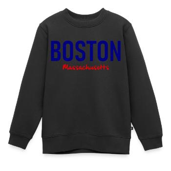 Boston Massachusetts - USA - United States America - Kinder Premium Organic Sweatshirt - Schwarz - Vorne - AI Model Kid Female (0cm)