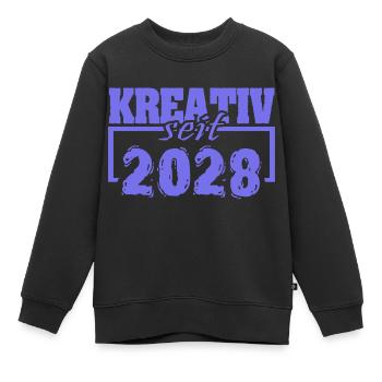2028 - Kinder Premium Organic Sweatshirt - Schwarz - Vorne - AI Model Kid Female (0cm)