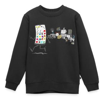 Les temps modernes - Sweat Premium enfant bio - noir - Devant - AI Model Kid Female (0cm)
