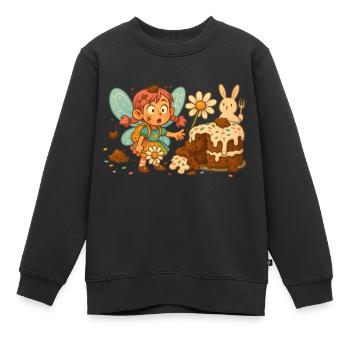 Kuchenexplosion von Fee - Kinder Premium Organic Sweatshirt - Schwarz - Vorne - AI Model Kid Female (0cm)