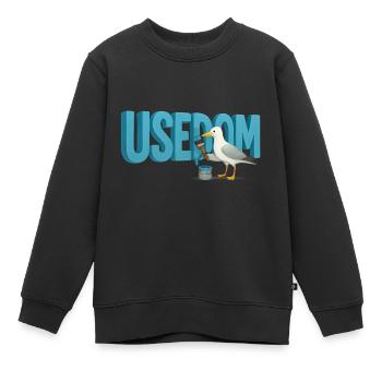A seagull paints Usedom beautifully - Kids Premium Organic Sweatshirt - black - Front - AI Model Kid Female (0cm)