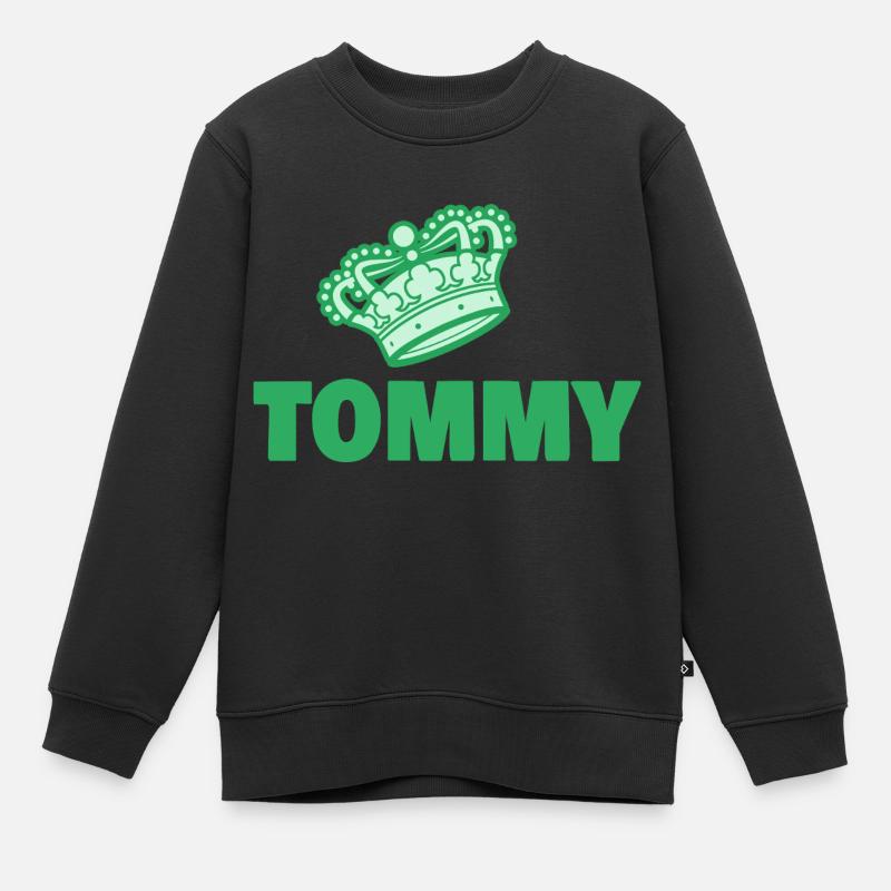 First name Tommy - Kids Premium Organic Sweatshirt - black