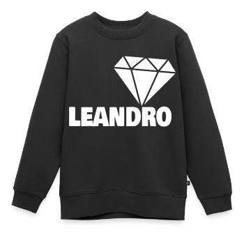 Edel Leandro - Kinder Premium Organic Sweatshirt - Schwarz - Vorne - AI Model Kid Female (0cm)