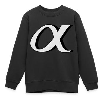 alpha - Kinder Premium Organic Sweatshirt - Schwarz - Vorne - AI Model Kid Female (0cm)