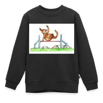 Agility Hürde - Kinder Premium Organic Sweatshirt - Schwarz - Vorne - AI Model Kid Female (0cm)