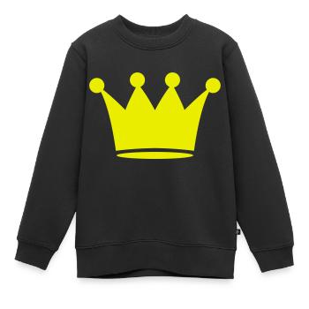 Krone - Kinder Premium Organic Sweatshirt - Schwarz - Vorne - AI Model Kid Female (0cm)
