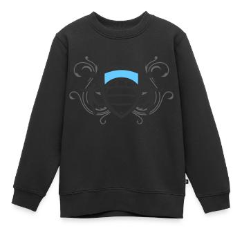 volleyball_wappen_v3_3c - Kinder Premium Organic Sweatshirt - Schwarz - Vorne - AI Model Kid Female (0cm)