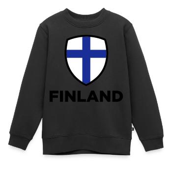 Drapeau national de la Finlande - Sweat Premium enfant bio - noir - Devant - AI Model Kid Female (0cm)