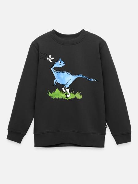 Jalkapallo Dino: huono ohikulkipeli? - Lasten Premium collegepaita luomu - musta